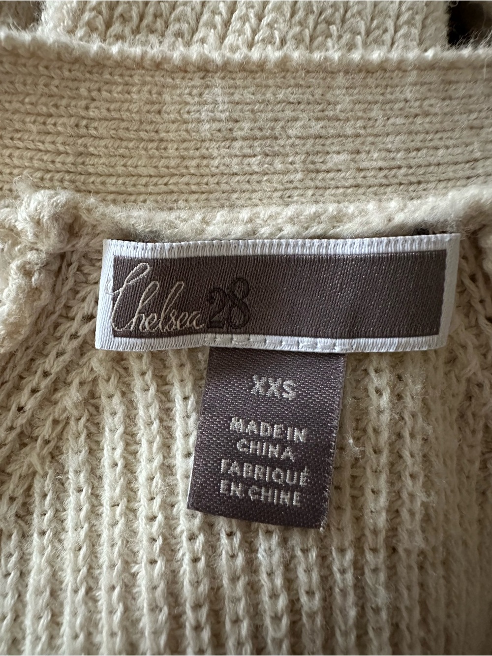 Chelsea28 Cream Open-Front Ribbed Cardigan - Picture 3 of 4